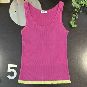 Moschino Ribbed Tank Top Purple And Green